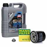 5L LIQUI MOLY Motoröl 5W30 dexos2 + MANN Ölfilter OPEL Astra F G H Corsa C Zafira A B