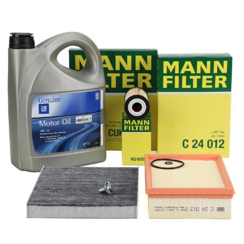 MANN Filterset 3-tlg + 5L ORIGINAL 5W-30 dexos1 Motoröl OPEL Mokka / X (J13) 1.6 CDTi Bild MANN Filterset 3-tlg + 5L ORIGINAL 5W-30 dexos1 Motoröl OPEL Mokka / X (J13) 1.6 CDTi