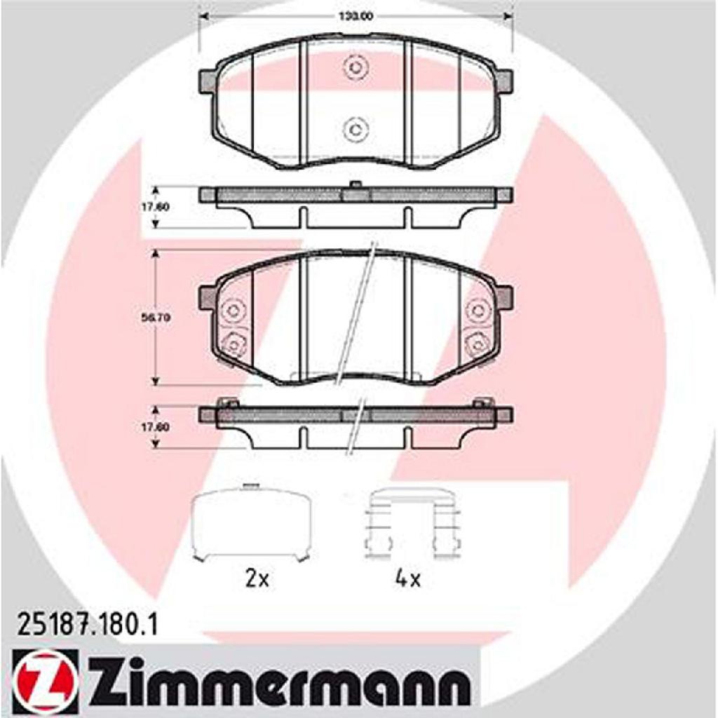 ZIMMERMANN Bremsscheibe 320.3806.20 + Bremsbelagsatz, Scheibenbremse 25187.180.1