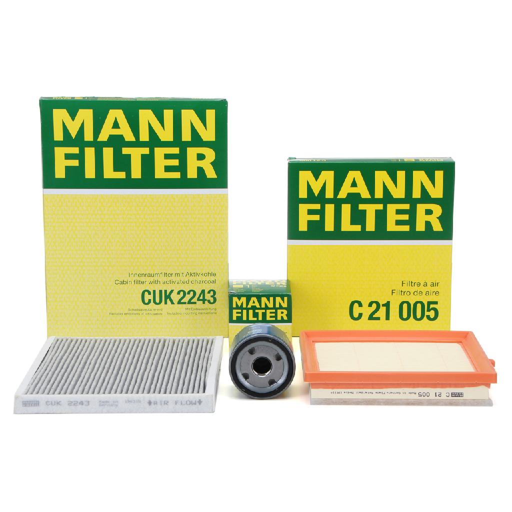 MANN-FILTER Luftfilter C 21 005 + Ölfilter W 7056 + Filter, Innenraumluft CUK 2243