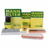 MANN-FILTER Luftfilter C 25 004 + Filter, Innenraumluft CUK 3172 + Ölfilter HU 821 x + Kraftstofffilter WK 842/23 x + Luftfilter C 27 006