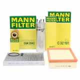MANN-FILTER Filter, Innenraumluft CUK 2842 + Ölfilter HU 7008 z + Kraftstofffilter WK 857/1 + Luftfilter C 32 191