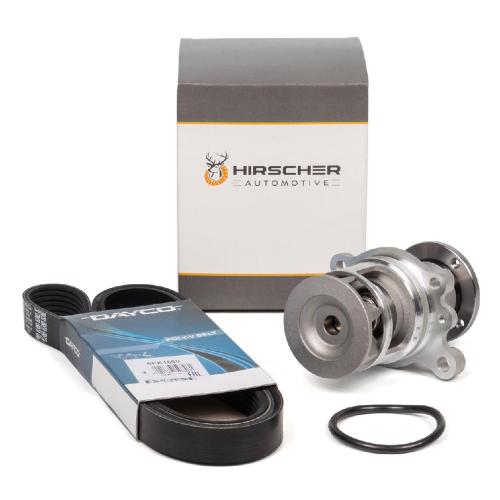 HIRSCHER Wasserpumpe DAYCO Keilrippenriemen BMW E36 316i 318i E34 518i bis 09.1995 M42 M43 Bild HIRSCHER Wasserpumpe DAYCO Keilrippenriemen BMW E36 316i 318i E34 518i bis 09.1995 M42 M43