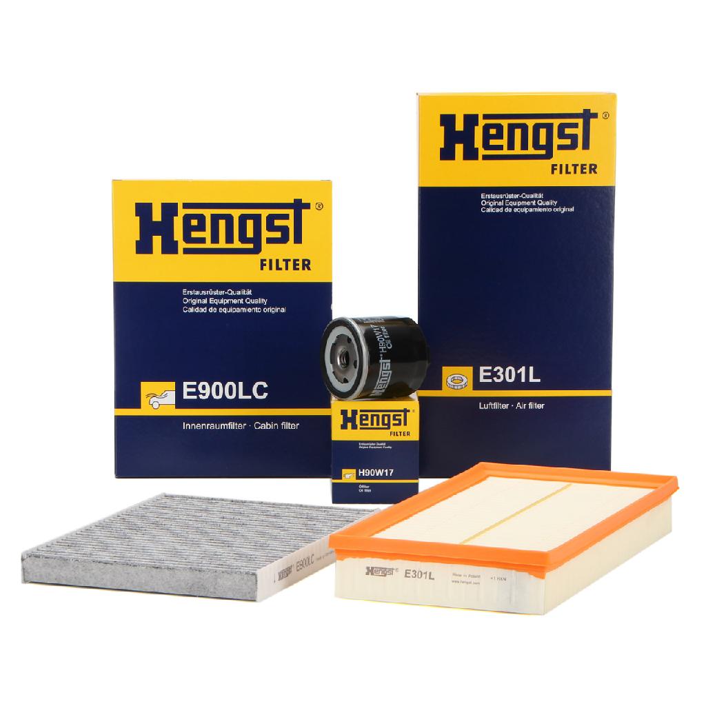 HENGST FILTER Ölfilter H90W17 + Luftfilter E301L + Filter, Innenraumluft E900LC