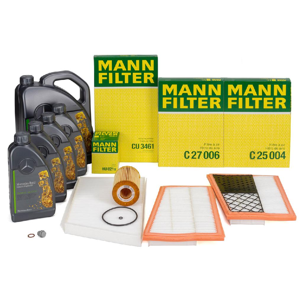 MANN Filterset 3-tlg + 9L ORIGINAL 5W30 MB 229.51 Motoröl MERCEDES W203 S203 C/A209 OM642