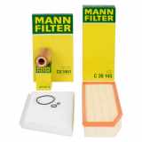 MANN-FILTER Ölfilter HU 718/1 k + Luftfilter C 38 145 + Filter, Innenraumluft CU 3461