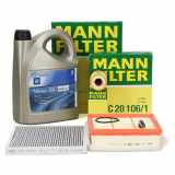 MANN Filterset + 5L ORIGINAL 5W30 dexos1 Gen3 Motoröl OPEL Corsa D E 1.4/1.6 Turbo / OPC