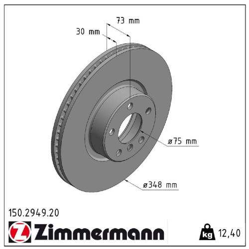 ZIMMERMANN Bremsscheibe 150.2949.20 + Bremsscheibe 150.2950.20 Bild ZIMMERMANN Bremsscheibe 150.2949.20 + Bremsscheibe 150.2950.20