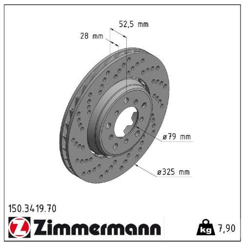 ZIMMERMANN Bremsscheibe 150.3419.70 + Bremsscheibe 150.3420.70 Bild ZIMMERMANN Bremsscheibe 150.3419.70 + Bremsscheibe 150.3420.70