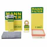 MANN-FILTER Filter, Innenraumluft CUK 2545 + Kraftstofffilter WK 512 + Ölfilter HU 710 x + Luftfilter C 3093/1