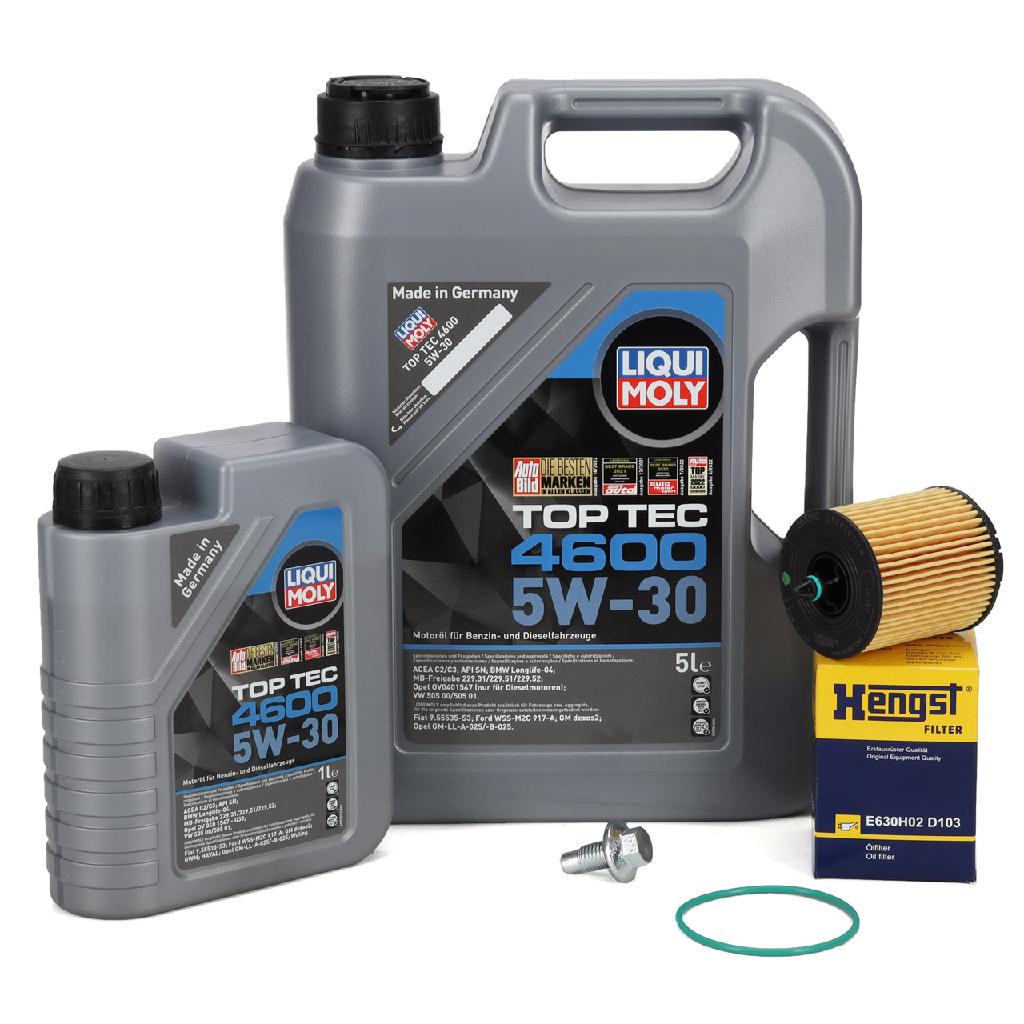 6L LIQUI MOLY TOP TEC 4600 5W-30 Motoröl + HENGST Ölfilter ALFA ROMEO FIAT OPEL SAAB Bild 6L LIQUI MOLY TOP TEC 4600 5W-30 Motoröl + HENGST Ölfilter ALFA ROMEO FIAT OPEL SAAB