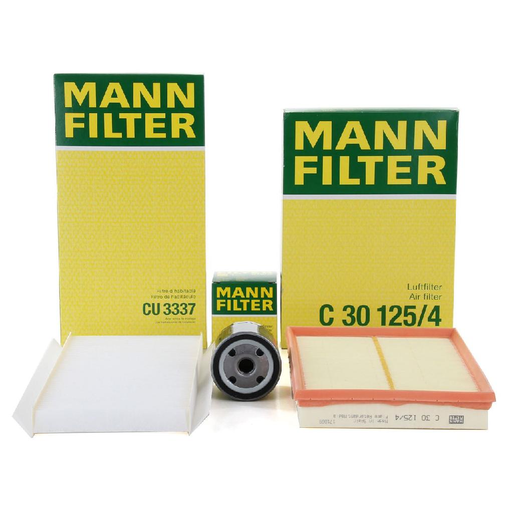 MANN-FILTER Ölfilter W 712/75 + Filter, Innenraumluft CU 3337 + Luftfilter C 30 125/4