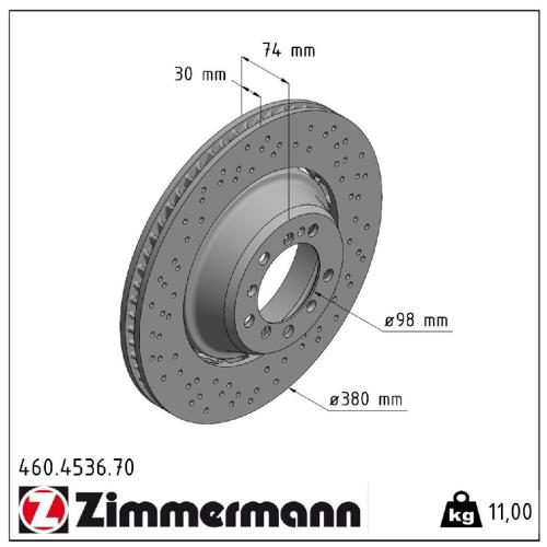 ZIMMERMANN Bremsscheibe 460.4537.70 + Bremsscheibe 460.4536.70 Bild ZIMMERMANN Bremsscheibe 460.4537.70 + Bremsscheibe 460.4536.70