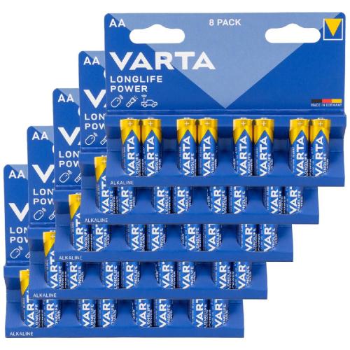 40x VARTA LONGLIFE POWER ALKALINE Batterie AA MIGNON 4906 LR6 MN1500 1,5V Bild 40x VARTA LONGLIFE POWER ALKALINE Batterie AA MIGNON 4906 LR6 MN1500 1,5V