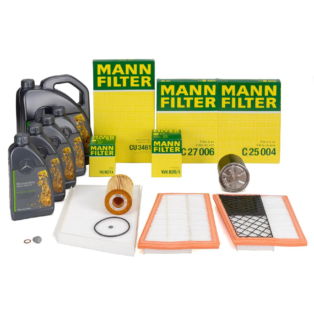 MANN Filterset 4-tlg + 9L ORIGINAL 5W30 MB 229.51 Motoröl MERCEDES W203 S203 C/A209 OM642 Bild MANN Filterset 4-tlg + 9L ORIGINAL 5W30 MB 229.51 Motoröl MERCEDES W203 S203 C/A209 OM642