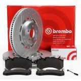 BREMBO Bremsscheiben + Bremsbeläge + Sensor MERCEDES W222 A217 C217 65/65AMG vorne