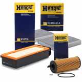 HENGST FILTER Ölfilter E122H D187 + Luftfilter E1071L + Filter, Innenraumluft E2978LC-2