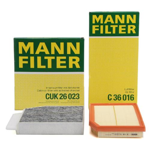 MANN-FILTER Luftfilter C 36 016 + Filter, Innenraumluft CUK 26 023 Bild MANN-FILTER Luftfilter C 36 016 + Filter, Innenraumluft CUK 26 023