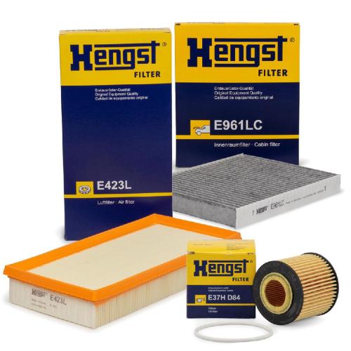 HENGST FILTER Luftfilter E423L + Ölfilter E37H D84 + Filter, Innenraumluft E961LC Bild HENGST FILTER Luftfilter E423L + Ölfilter E37H D84 + Filter, Innenraumluft E961LC