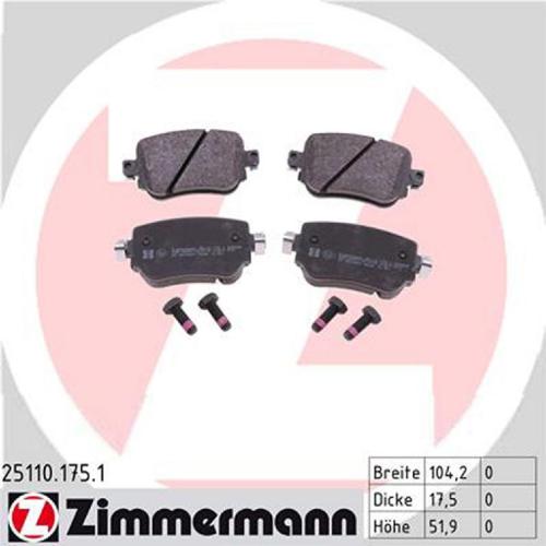 ZIMMERMANN Bremsbelagsatz, Scheibenbremse 25110.175.1 + Bremsscheibe 600.3263.52 Bild ZIMMERMANN Bremsbelagsatz, Scheibenbremse 25110.175.1 + Bremsscheibe 600.3263.52