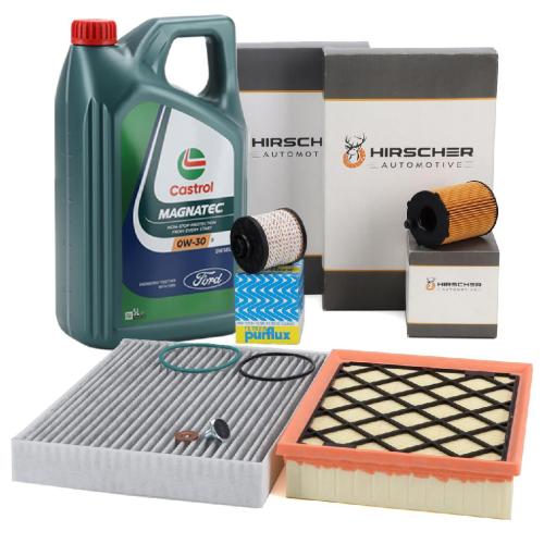 HIRSCHER Filterset 4-tlg + 5L ORIGINAL 0W30 Motoröl FORD Mondeo 5 MK5 1.5 TDCi 120 PS Bild HIRSCHER Filterset 4-tlg + 5L ORIGINAL 0W30 Motoröl FORD Mondeo 5 MK5 1.5 TDCi 120 PS