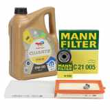 MANN Filterset Filterpaket + 5L ORIGINAL 0W20 Motoröl OPEL Adam (M13) 1.0 90/115 PS