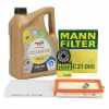 MANN Filterset Filterpaket + 5L ORIGINAL 0W20 Motor&ouml;l OPEL Adam (M13) 1.0 90/115 PS