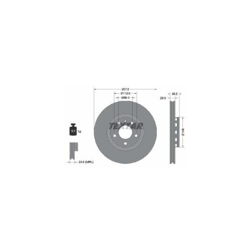 TEXTAR Bremsscheibe 92106105 + Bremsbelagsatz, Scheibenbremse 2301802 Bild TEXTAR Bremsscheibe 92106105 + Bremsbelagsatz, Scheibenbremse 2301802