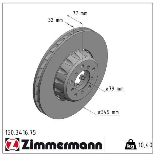 ZIMMERMANN Bremsscheibe 150.3415.75 + Bremsscheibe 150.3416.75 Bild ZIMMERMANN Bremsscheibe 150.3415.75 + Bremsscheibe 150.3416.75