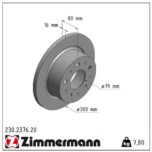 ZIMMERMANN Bremsscheibe 230.2376.20 + Bremsbelagsatz, Scheibenbremse 24465.190.1 Bild ZIMMERMANN Bremsscheibe 230.2376.20 + Bremsbelagsatz, Scheibenbremse 24465.190.1