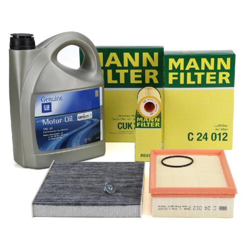 MANN Filterset + 5L ORIGINAL 5W-30 dexos1 Motoröl OPEL Mokka / X (J13) 1.4 1.6 1.8 Bild MANN Filterset + 5L ORIGINAL 5W-30 dexos1 Motoröl OPEL Mokka / X (J13) 1.4 1.6 1.8