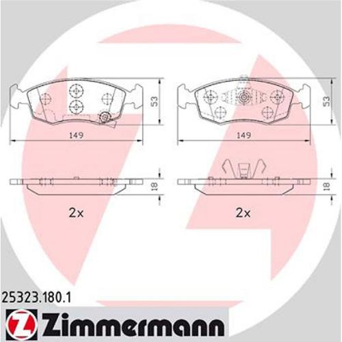 ZIMMERMANN Bremsscheibe 230.2357.20 + Bremsbelagsatz, Scheibenbremse 25323.180.1 Bild ZIMMERMANN Bremsscheibe 230.2357.20 + Bremsbelagsatz, Scheibenbremse 25323.180.1