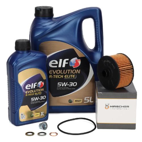 6L elf Evolution R-TECH ELITE 5W30 Motoröl + HIRSCHER Ölfilter RENAULT 152095084R Bild 6L elf Evolution R-TECH ELITE 5W30 Motoröl + HIRSCHER Ölfilter RENAULT 152095084R