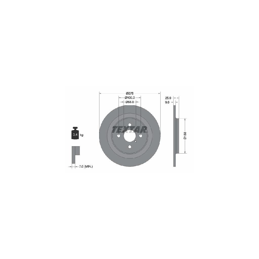 TEXTAR Bremsbelagsatz, Scheibenbremse 2457401 + Bremsscheibe 92161903 Bild TEXTAR Bremsbelagsatz, Scheibenbremse 2457401 + Bremsscheibe 92161903