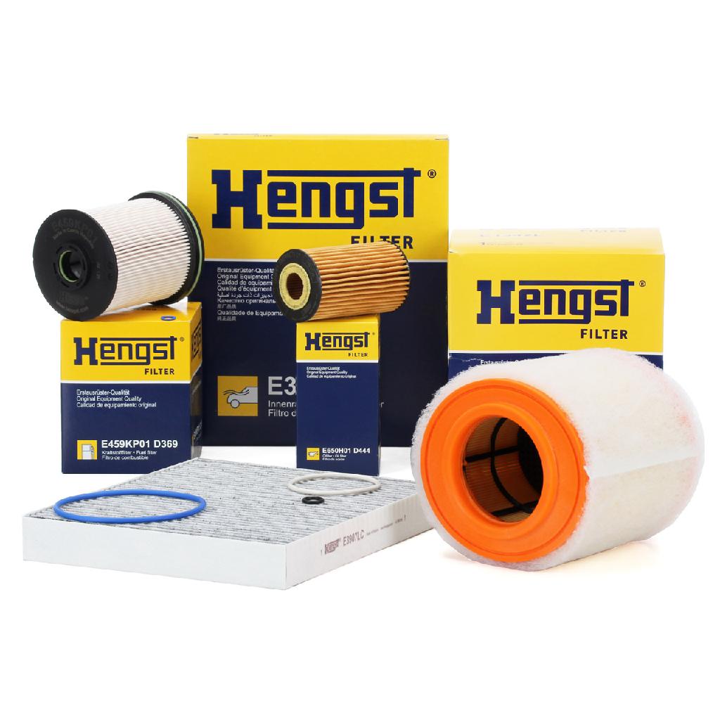 HENGST FILTER Kraftstofffilter E459KP01 D369 + Luftfilter E1342L + Ölfilter E650H01 D444 + Filter, Innenraumluft E3907LC