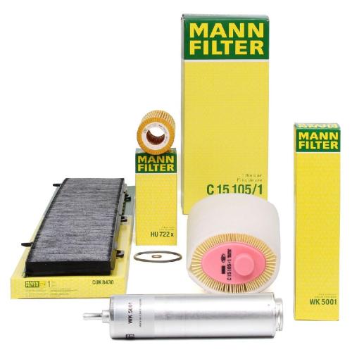 MANN-FILTER Filter, Innenraumluft CUK 8430 + Luftfilter C 15 105/1 + Kraftstofffilter WK 5001 + Ölfilter HU 722 x Bild MANN-FILTER Filter, Innenraumluft CUK 8430 + Luftfilter C 15 105/1 + Kraftstofffilter WK 5001 + Ölfilter HU 722 x