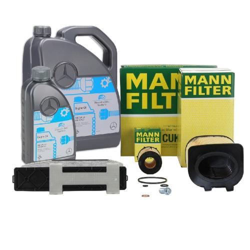 MANN Filterset + 6L ORIGINAL 5W30 Motoröl MERCEDES W204 W212 X204 180-250 M274 Bild MANN Filterset + 6L ORIGINAL 5W30 Motoröl MERCEDES W204 W212 X204 180-250 M274