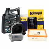 HENGST Filterset 4-tlg + 6L FUCHS 5W30 Motoröl VW Transporter T4 2.4 D 2.5 TDI ab 09.1995