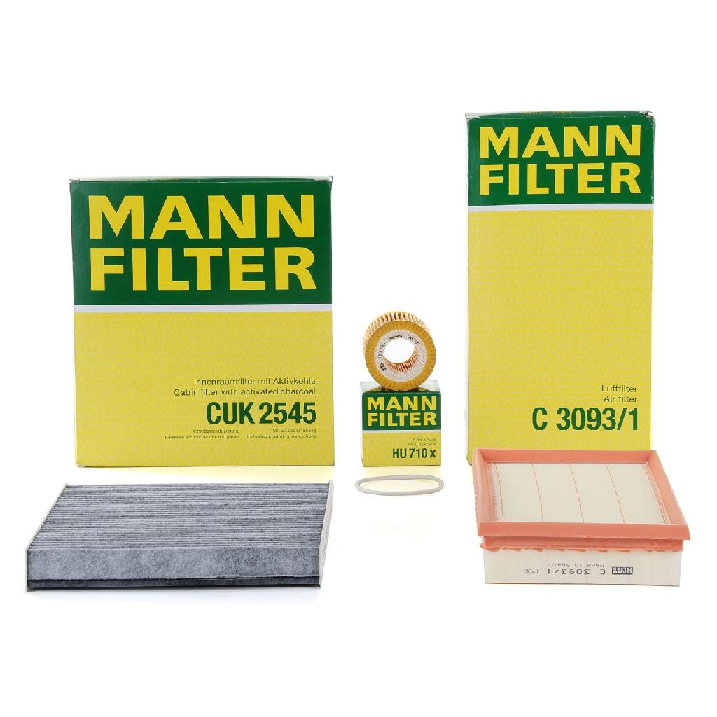 MANN-FILTER Filter, Innenraumluft CUK 2545 + Ölfilter HU 710 x + Luftfilter C 3093/1