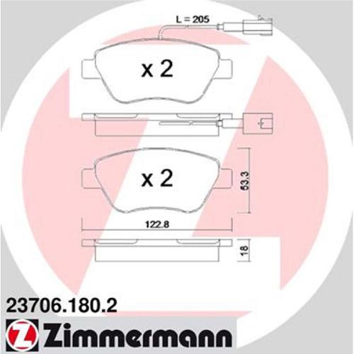 ZIMMERMANN Bremsscheibe 230.2365.20 + Bremsbelagsatz, Scheibenbremse 23706.180.2 Bild ZIMMERMANN Bremsscheibe 230.2365.20 + Bremsbelagsatz, Scheibenbremse 23706.180.2