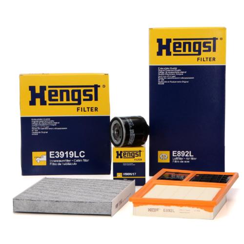 HENGST FILTER Ölfilter H90W17 + Luftfilter E892L + Filter, Innenraumluft E3919LC Bild HENGST FILTER Ölfilter H90W17 + Luftfilter E892L + Filter, Innenraumluft E3919LC