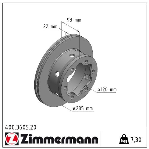 ZIMMERMANN Bremsscheiben + Beläge + Wako MERCEDES Sprinter 4-t (904) VW LT II 46 hinten Bild ZIMMERMANN Bremsscheiben + Beläge + Wako MERCEDES Sprinter 4-t (904) VW LT II 46 hinten