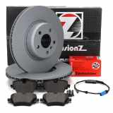 Zimmermann FORMULA F Bremsscheiben + Bremsbeläge + Sensor TOYOTA Supra MK5 (DB_) 2.0 vorne