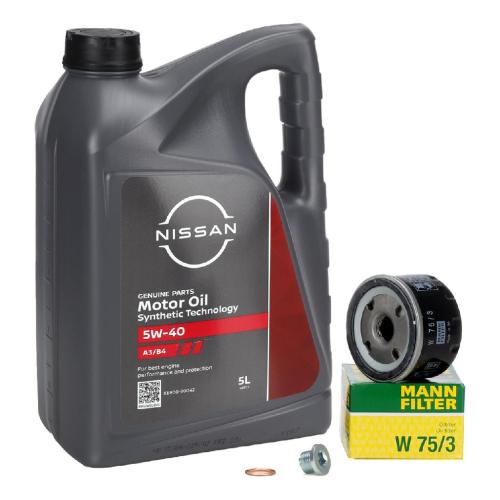 5L ORIGINAL Nissan Motoröl 5W40 + MANN Ölfilter Micra 3 Primera P12 Qashqai 1 1.5/1.9 dCi Bild 5L ORIGINAL Nissan Motoröl 5W40 + MANN Ölfilter Micra 3 Primera P12 Qashqai 1 1.5/1.9 dCi