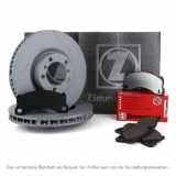 ZIMMERMANN Bremsscheiben + Beläge + Wako PORSCHE Panamera (971) 19 Zoll PR-1KA/1KJ hinten