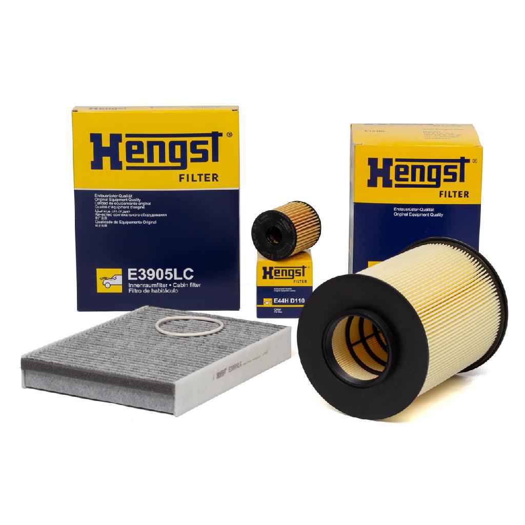 HENGST FILTER Ölfilter E44H D110 + Filter, Innenraumluft E3905LC + Luftfilter E1010L