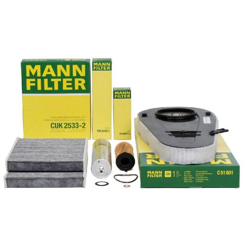 MANN Filterset Filterpaket 4-tlg BMW 5er F10 F11 518d 136 PS + 520d 163 PS B47 Bild MANN Filterset Filterpaket 4-tlg BMW 5er F10 F11 518d 136 PS + 520d 163 PS B47