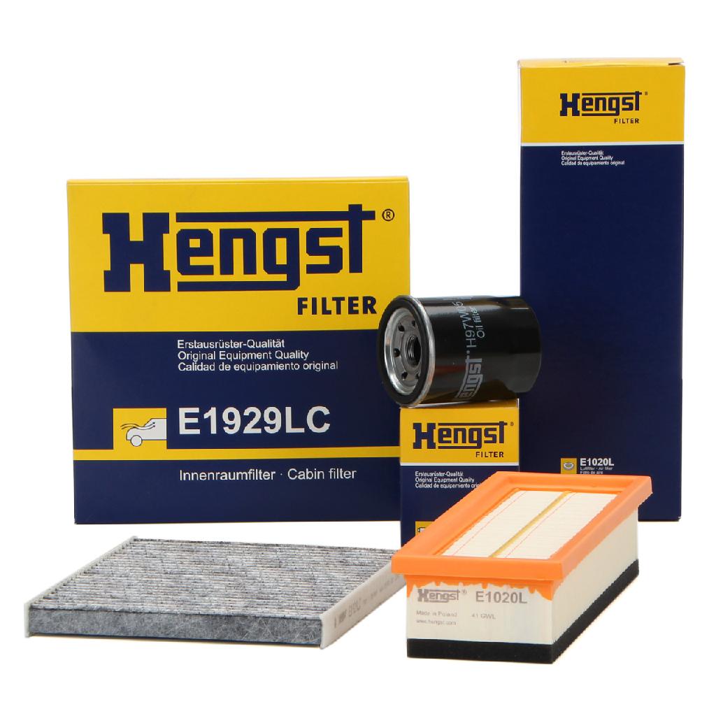 HENGST FILTER Ölfilter H97W05 + Luftfilter E1020L + Filter, Innenraumluft E1929LC