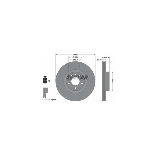 TEXTAR Bremsbelagsatz, Scheibenbremse 2395001 + Bremsscheibe 92132305 Bild TEXTAR Bremsbelagsatz, Scheibenbremse 2395001 + Bremsscheibe 92132305