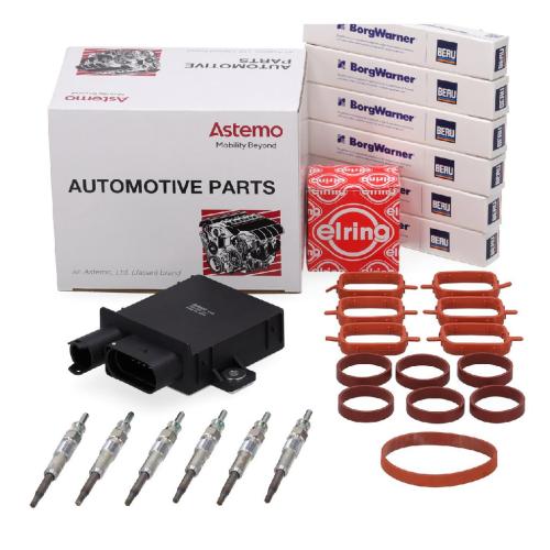 HITACHI Steuergerät Glühzeit + 6x BERU Glühkerze + ELRING Dichtungen BMW M57 Bild HITACHI Steuergerät Glühzeit + 6x BERU Glühkerze + ELRING Dichtungen BMW M57